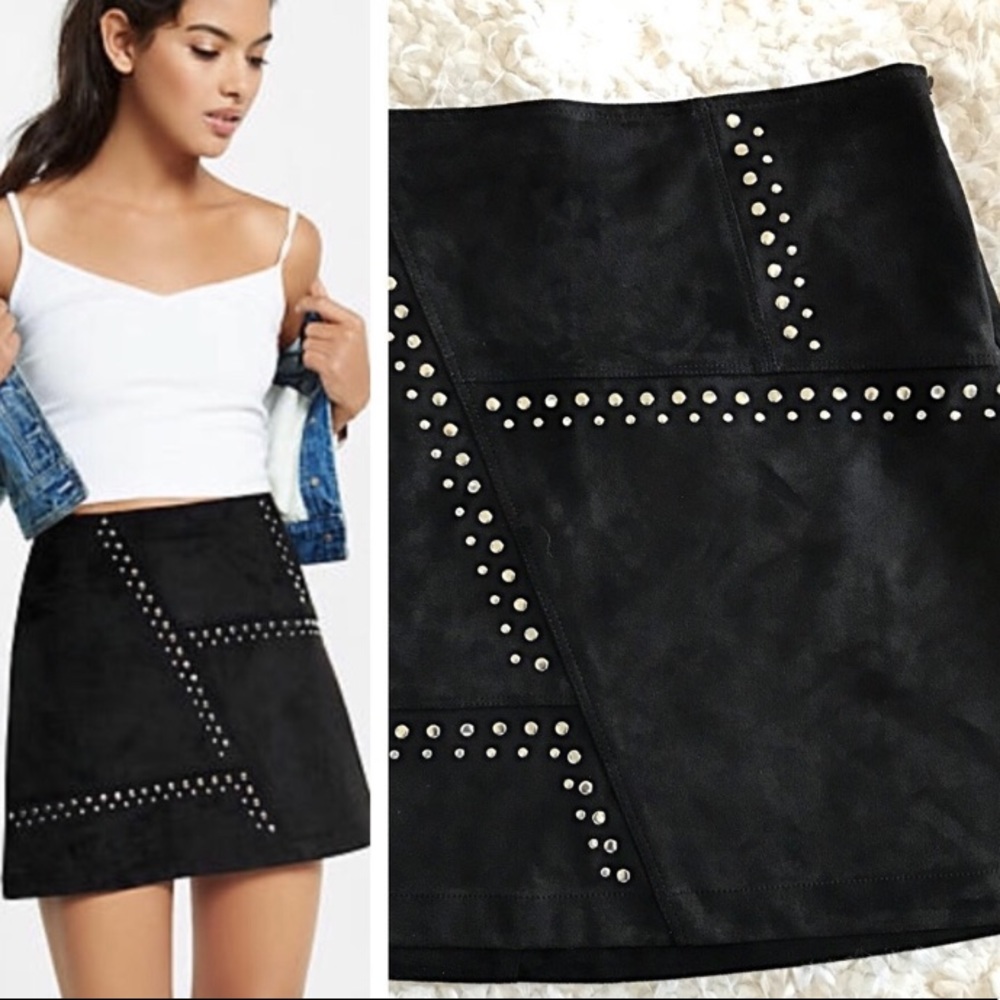 Faux Suede Mini Black Skirt - NWT